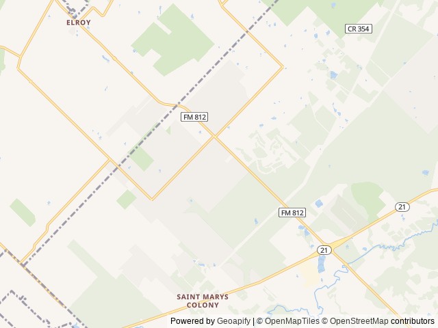 Map of Wisteria RV Park on FM 812 location at Del Valle, TX, United States