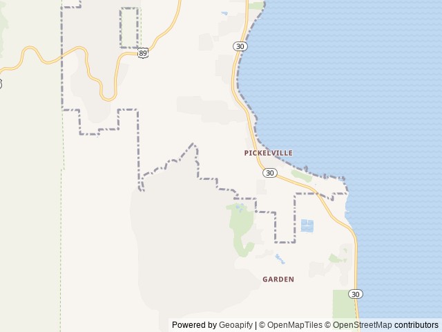 Map of Oso Blu Yurts location at Garden City, UT, United States