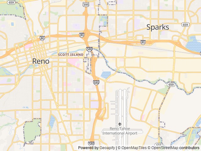 Map of RV Park at Grand Sierra Resort location at Reno, NV, United States