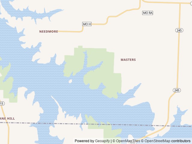 Map of Masters (MO) location at Fair Play, MO, United States