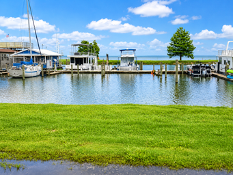 Marina view with docked boats and park shoreline visible — useful for showing the park’s boat/marina facilities (image hosted on the property site homepage).