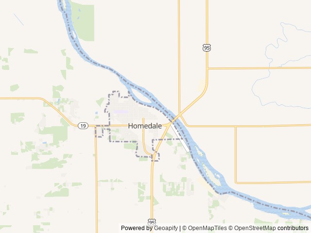 Map of Shady Lane RV location at Homedale, ID, United States