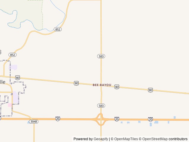 Map of Bee Bayou RV Park location at Rayville, LA, United States