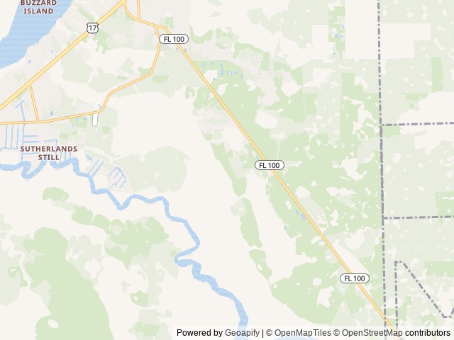Map of Dunns Creek Conservation Area Hike-In SJRWMD location at San Mateo, FL, United States