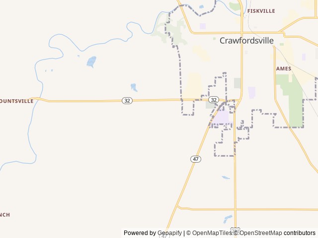 Map for Kozy Kodiak near Crawfordsville, IN
