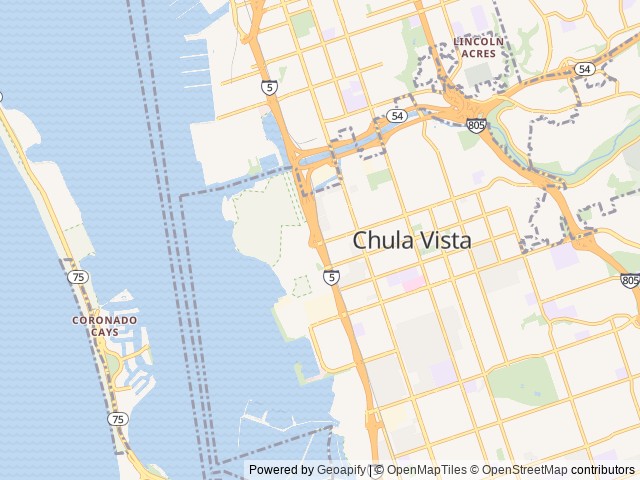 Map of Sun Outdoors San Diego Bay location at Chula Vista, CA, United States