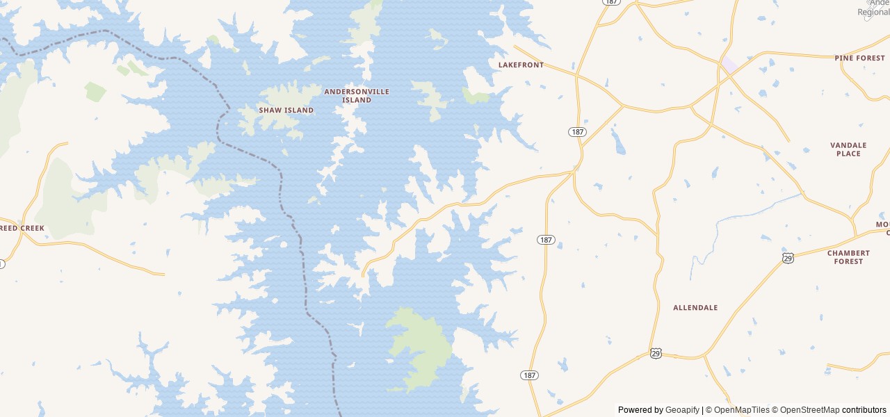 Map of Springfield location at Hartwell, GA, United States