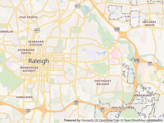 Map for 2019 Thor Motor Coach Hurricane 35M near Raleigh, NC