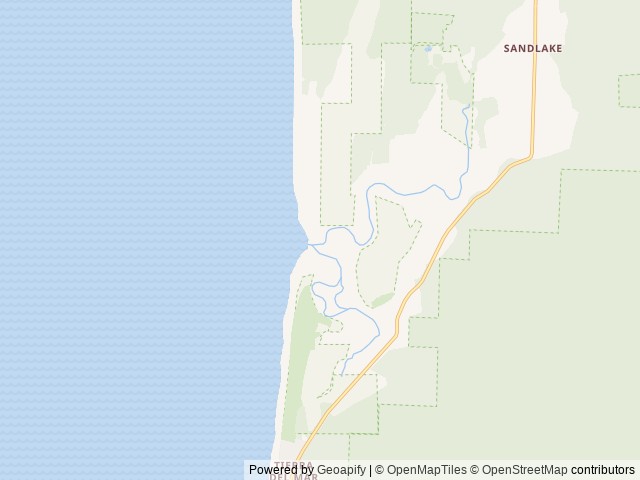 Map of Sandbeach Campground - Sand Lake Recreation Area location at Hebo, OR, United States