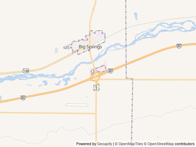 Map of McGreer Camper Park location at Big Springs, NE, United States
