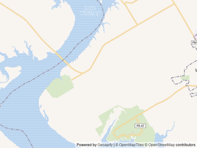 Map of Mccown Valley location at Whitney, TX, United States