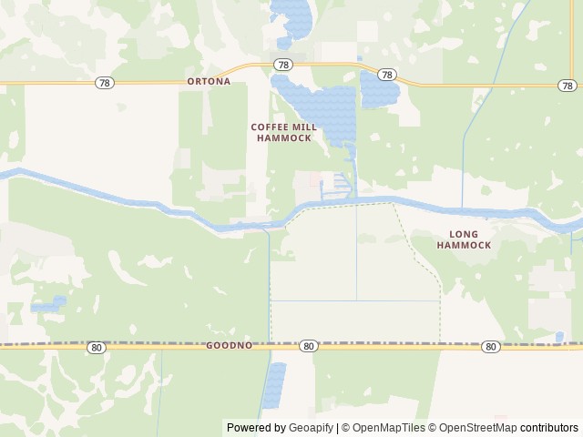 Map of Meadowlark Shores RV Resort location at Moore Haven, FL, United States