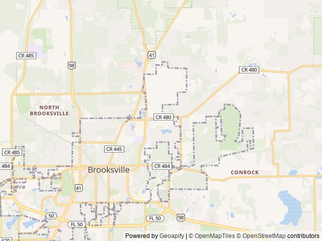 Map of Clover Leaf Forest RV Resort location at Brooksville, FL, United States