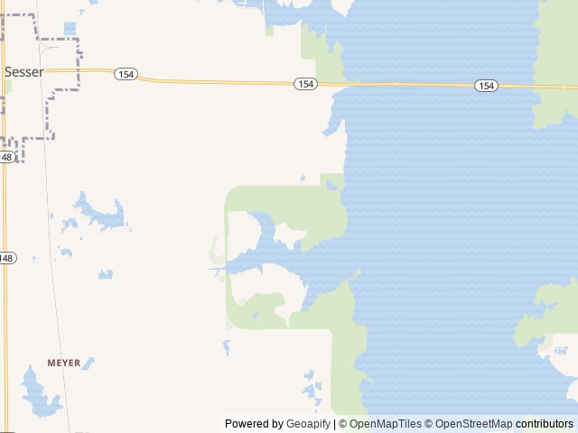 Map of Coy and Wilma's Campsites and Cabins location at Sesser, IL, United States