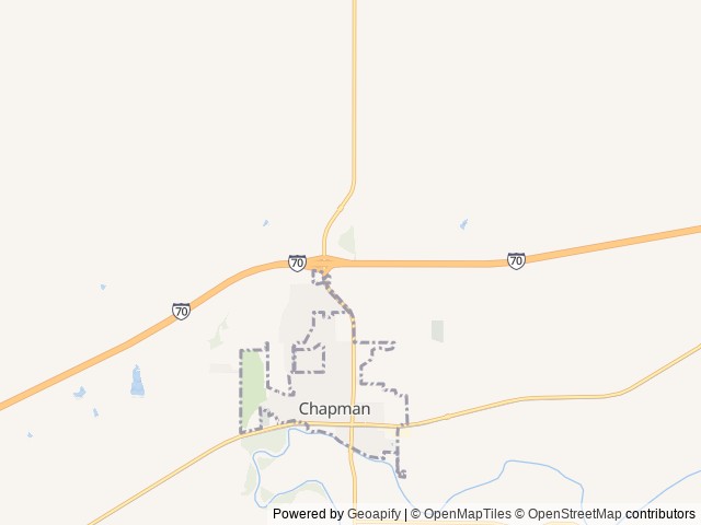 Map of Chapman Creek RV Park location at Chapman, KS, United States