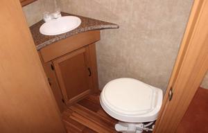 This RV has a very nice layout for a family.