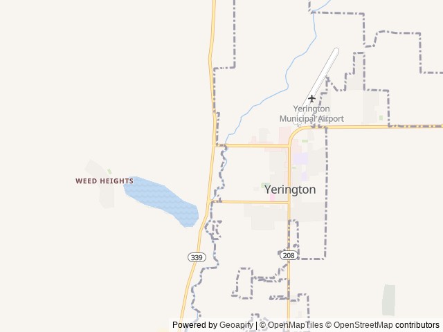 Map of Whispering River Ranch RV Park location at Yerington, NV, United States