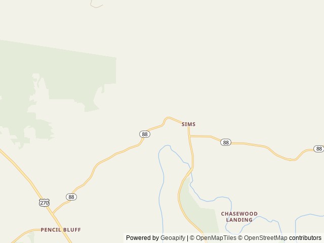 Map of Ouachita Campground at Edendell location at Oden, AR, United States
