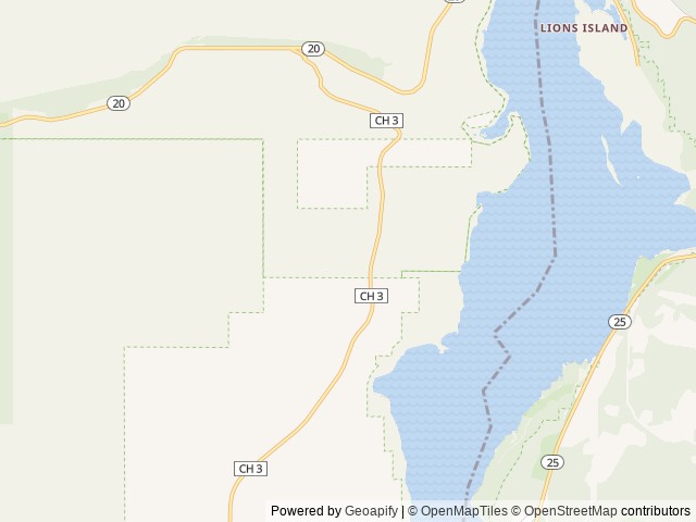 Map of Haag Cove Campground location at Davenport, WA, United States