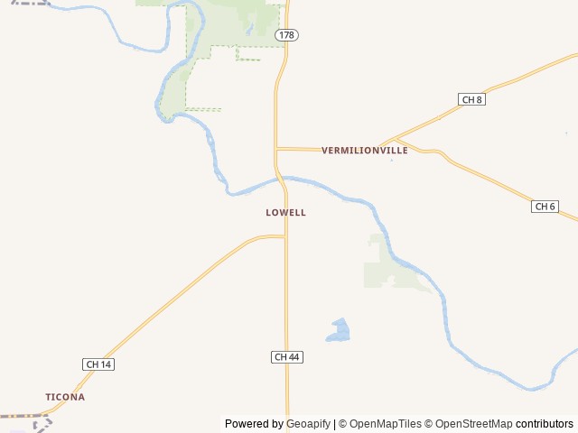 Map of Camp Aramoni location at Tonica, IL, United States