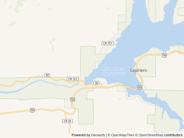 Map of Lake Fork Campground location at Gunnison, CO, United States
