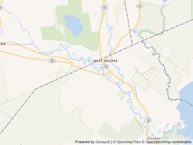 Map of Bearcamp River Campground location at West Ossipee, NH, United States