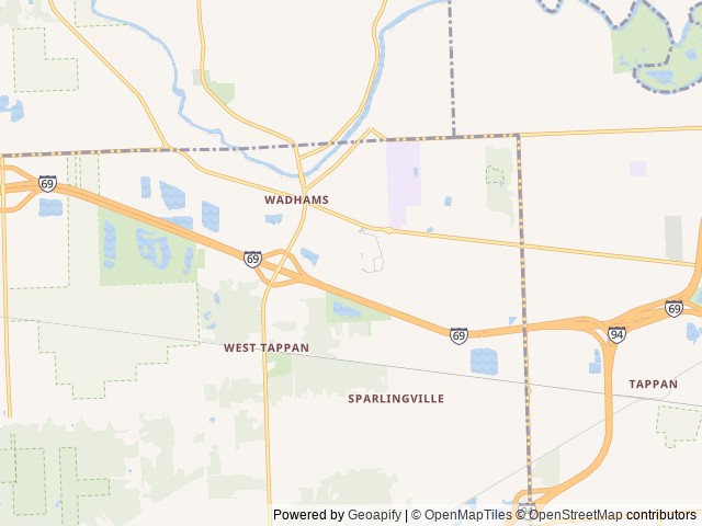 Map of Port Huron KOA location at Kimball, MI, United States