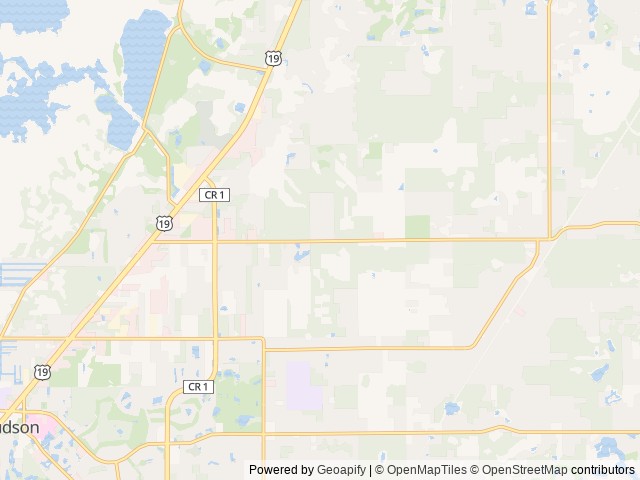 Map of Three Lakes location at Hudson, FL, United States