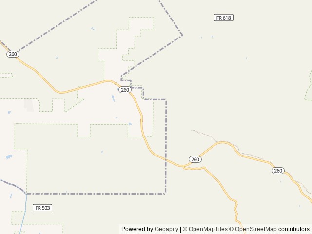Map of Clear Creek Campground location at Camp Verde, AZ, United States