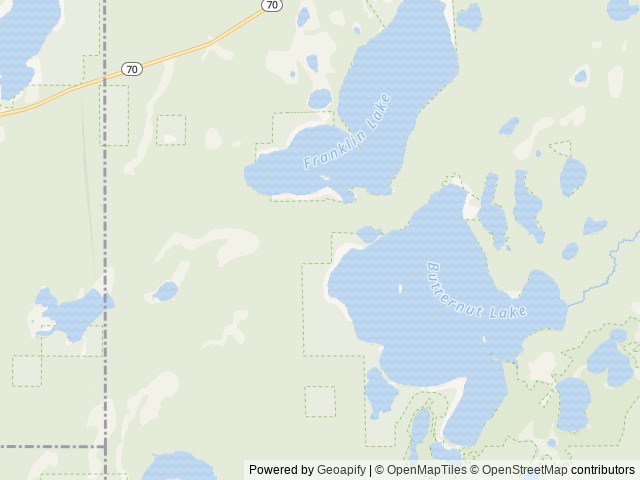 Map of Franklin Lake location at Eagle River, WI, United States