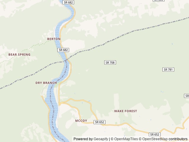 Map of Gap Mountain Retreat location at Blacksburg, VA, United States