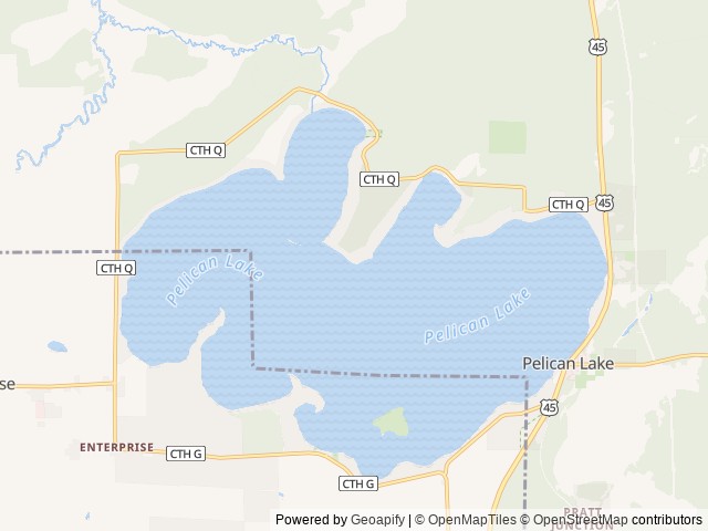 Map of Weaver's Resort & Campground location at Pelican Lake, WI, United States
