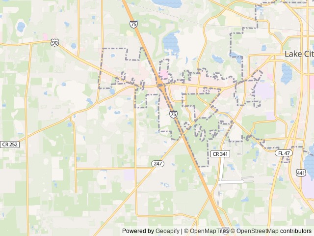 Map of Sharrah's RV Park location at Lake City, FL, United States