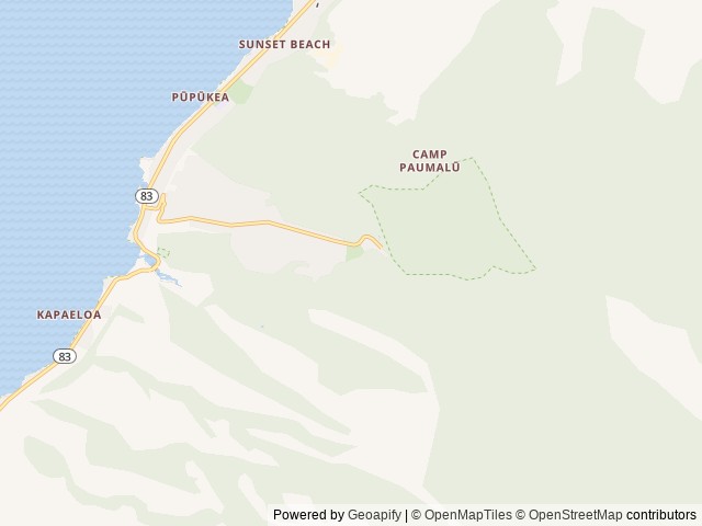 Map of The Sunset Yurt location at Haleiwa, HI, United States