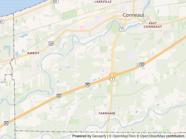 Map of Evergreen Lake Park location at Austinburg Township, OH, United States