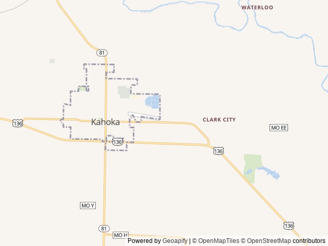 Map of Kahoka RV Park location at Kahoka, MO, United States
