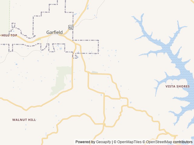 Map for Hoot Owl Hangout near Garfield, AR