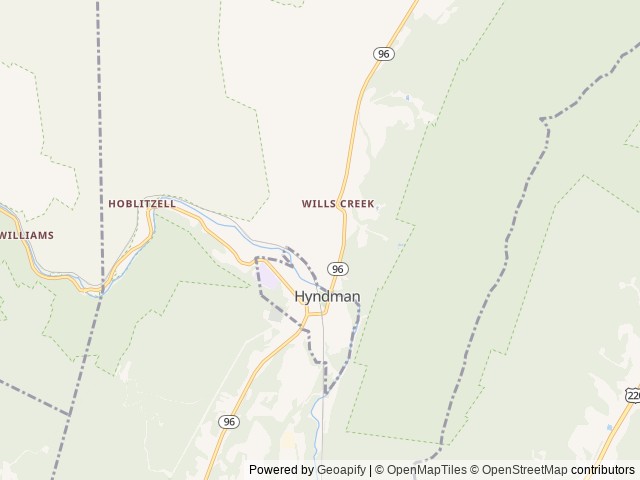 Map for Ruby-Enjoy fresh coffee on a foggy morning near Hyndman, PA