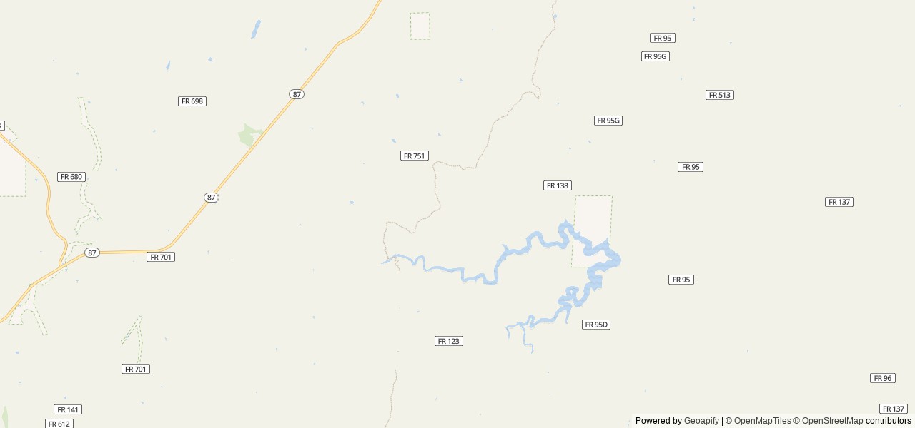 Map of Rock Crossing Campground (AZ) location at Happy Jack, AZ, United States