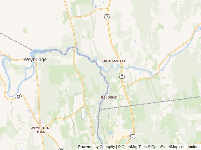 Map of Rivers Bend Campground location at New Haven, VT, United States