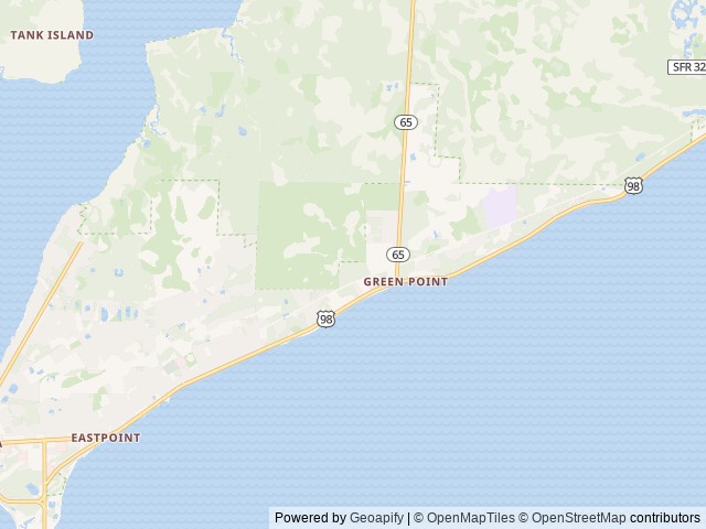 Map of Coastline RV Resort East and West location at Eastpoint, FL, United States