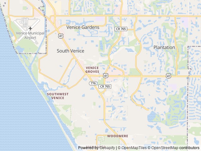 Map of Florida Pines location at Venice, FL, United States
