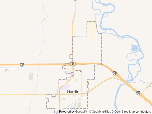 Map of Love's RV Stop-Hardin MT 679 location at Hardin, MT, United States