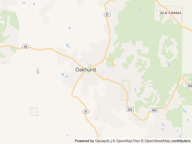 Map of High Sierra RV & Mh Park location at Oakhurst, CA, United States