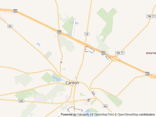 Map of Mill Creek Ranch location at Canton, TX, United States
