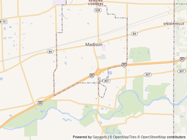 Map of Love's RV Hookup-Madison OH 863 location at Madison, OH, United States