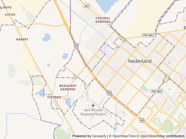 Map of 69 RV Park location at Nederland, TX, United States
