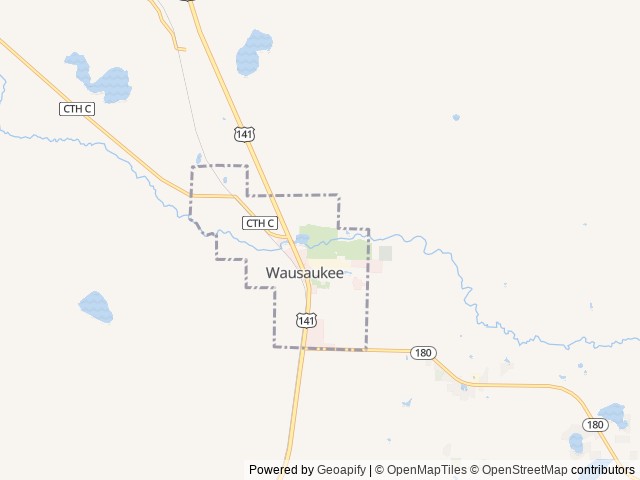 Map of Evergreen Park and Campground location at Wausaukee, WI, United States