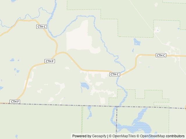 Map of Silver Cliff Camp location at Athelstane, WI, United States