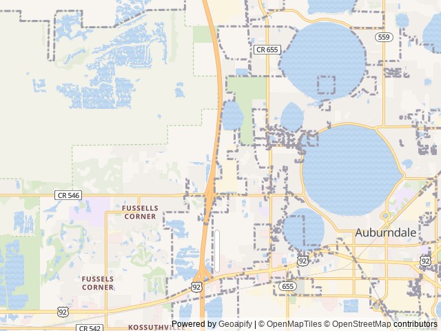 Map of Camp Margaritaville RV Resort and Cabana Cabins Auburndale location at Auburndale, FL, United States